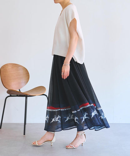 嵌花無袖套頭上衣