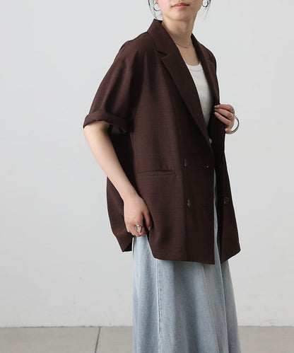 科技麻感面料 短袖西裝版型 西裝外套