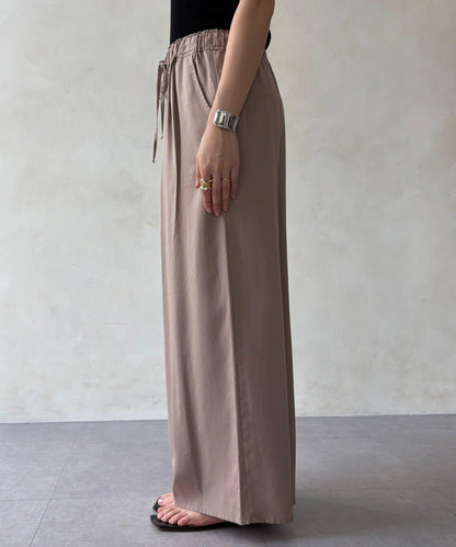 天絲斜紋鬆緊休閒褲