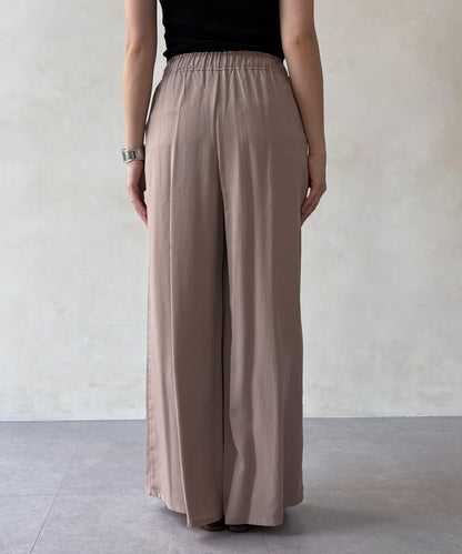 天絲斜紋鬆緊休閒褲