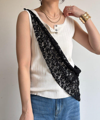 蕾絲磁扣設計圍巾