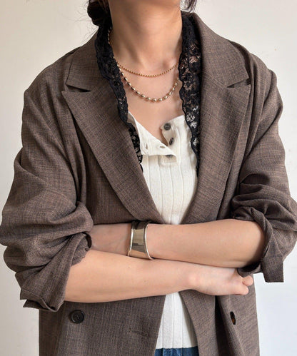 蕾絲磁扣設計圍巾