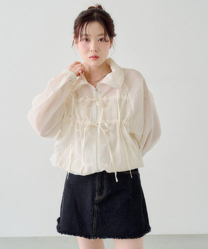 蝴蝶結設計尼龍夾克