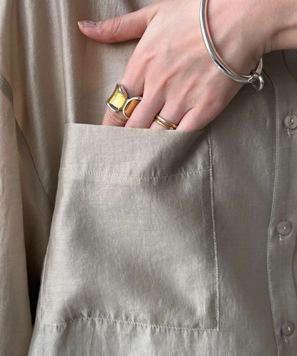 下襬蕾絲拼接 透紗襯衫