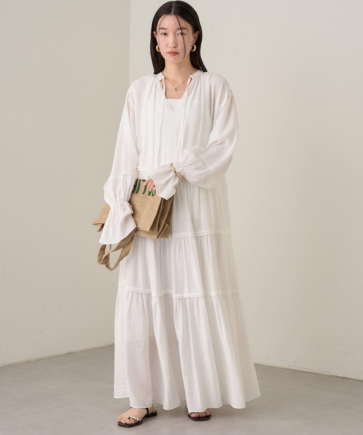 Loungedress 2WAY皺感層疊連衣裙