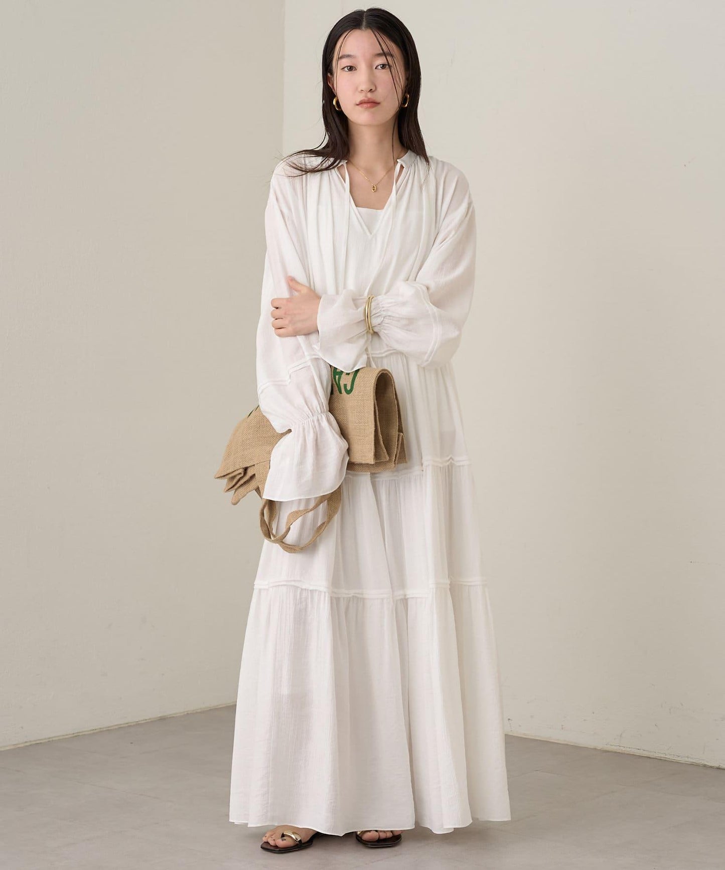 Loungedress 2WAY皺感層疊連衣裙