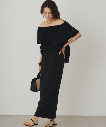 Loungedress 荷葉邊一字肩2WAY襯衫