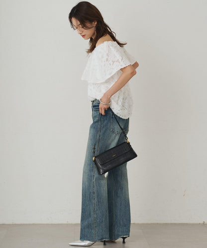Loungedress 荷葉邊一字肩2WAY襯衫