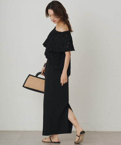 Loungedress 荷葉邊一字肩2WAY襯衫