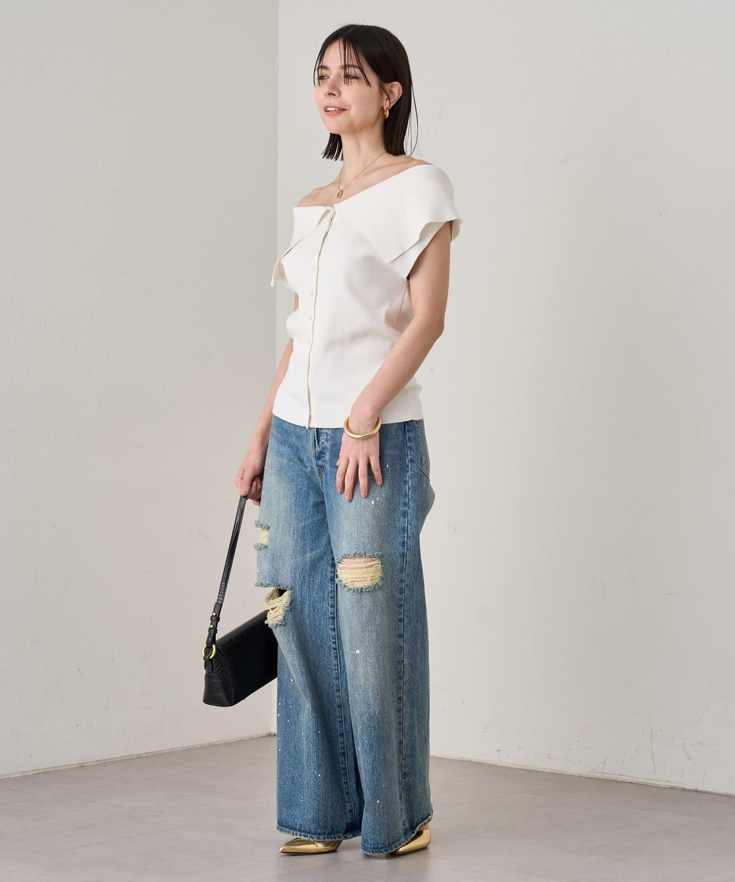 Loungedress 露肩2WAY針織上衣