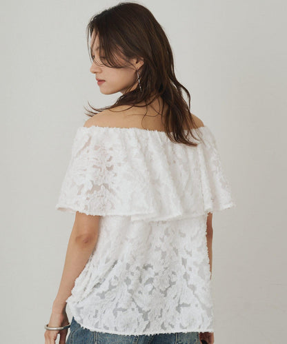 Loungedress 荷葉邊一字肩2WAY襯衫