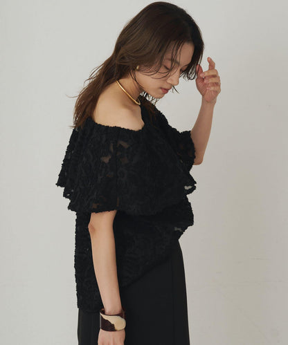 Loungedress 荷葉邊一字肩2WAY襯衫