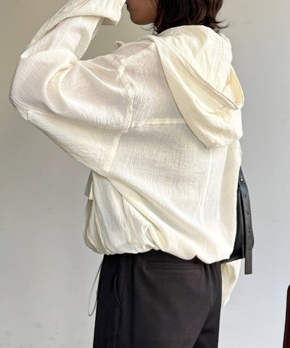 拼色透紗戶外外套