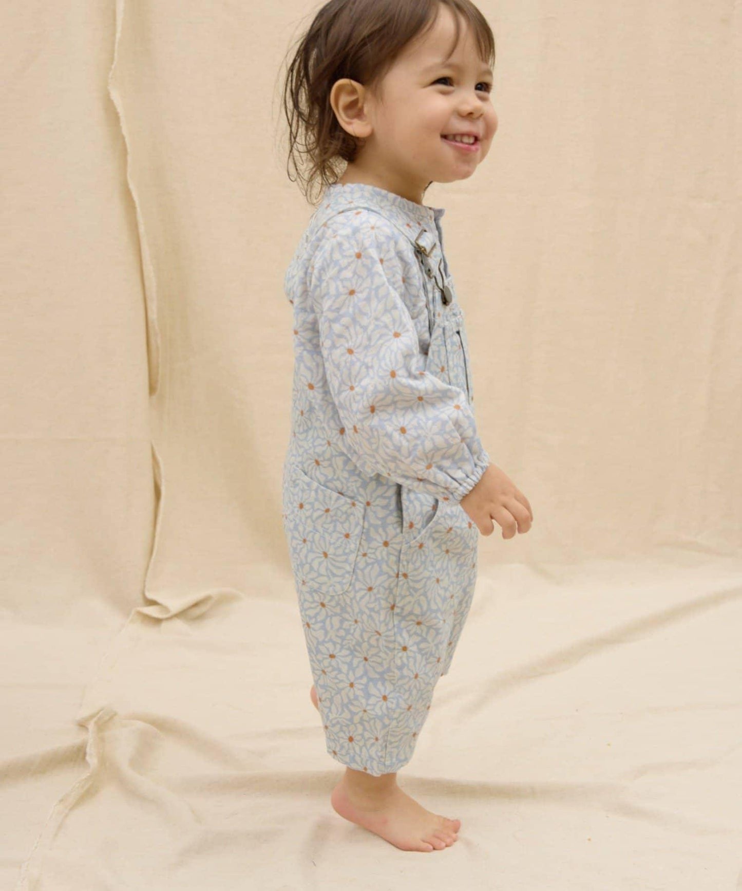 KIDS Qinn 純色帆布揹帶褲