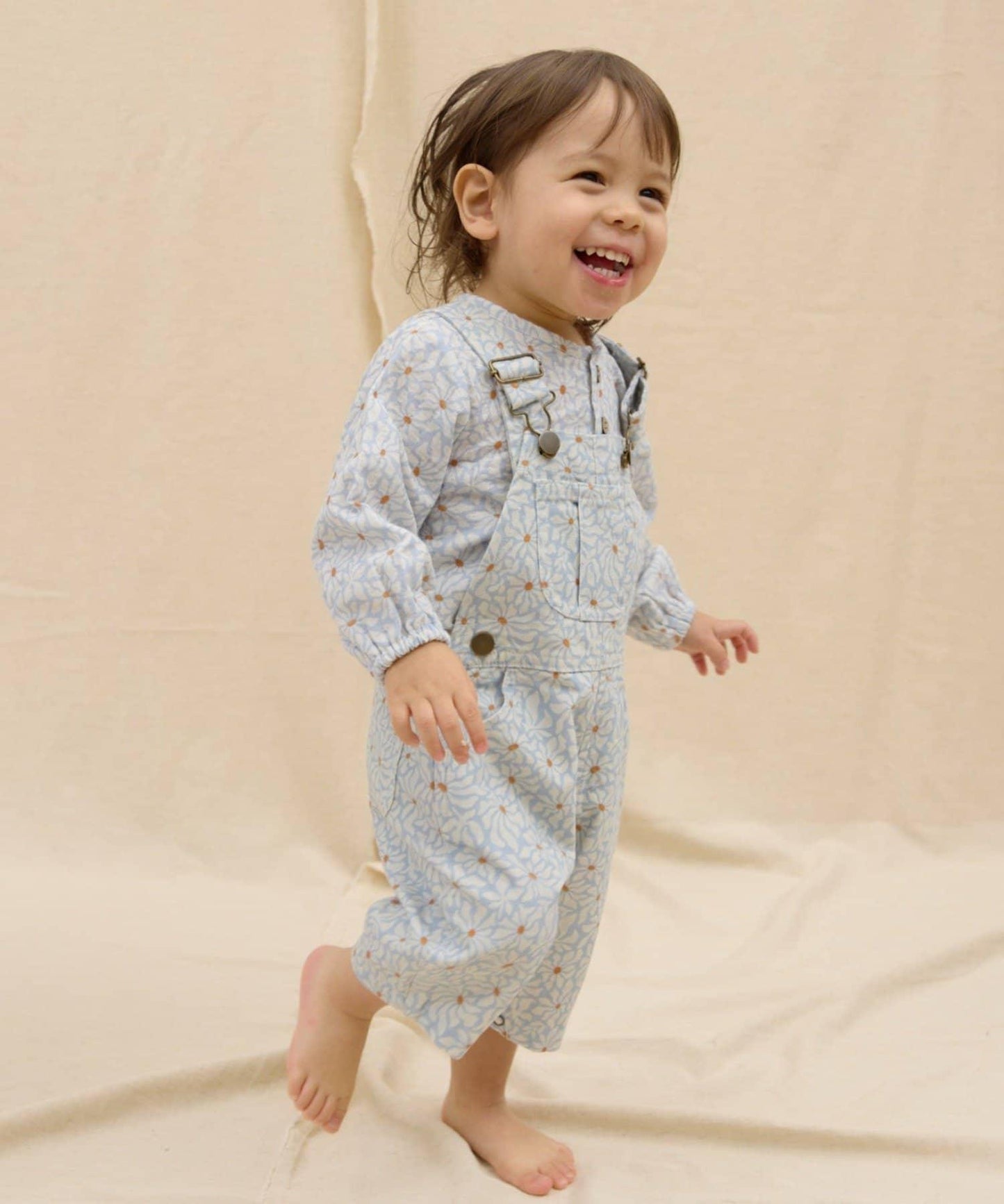 KIDS Qinn 純色帆布揹帶褲