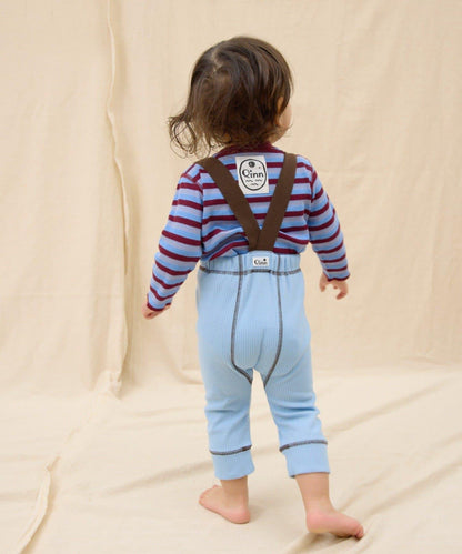 KIDS Qinn 拼色帶吊帶羅紋褲