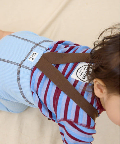 KIDS Qinn 拼色帶吊帶羅紋褲