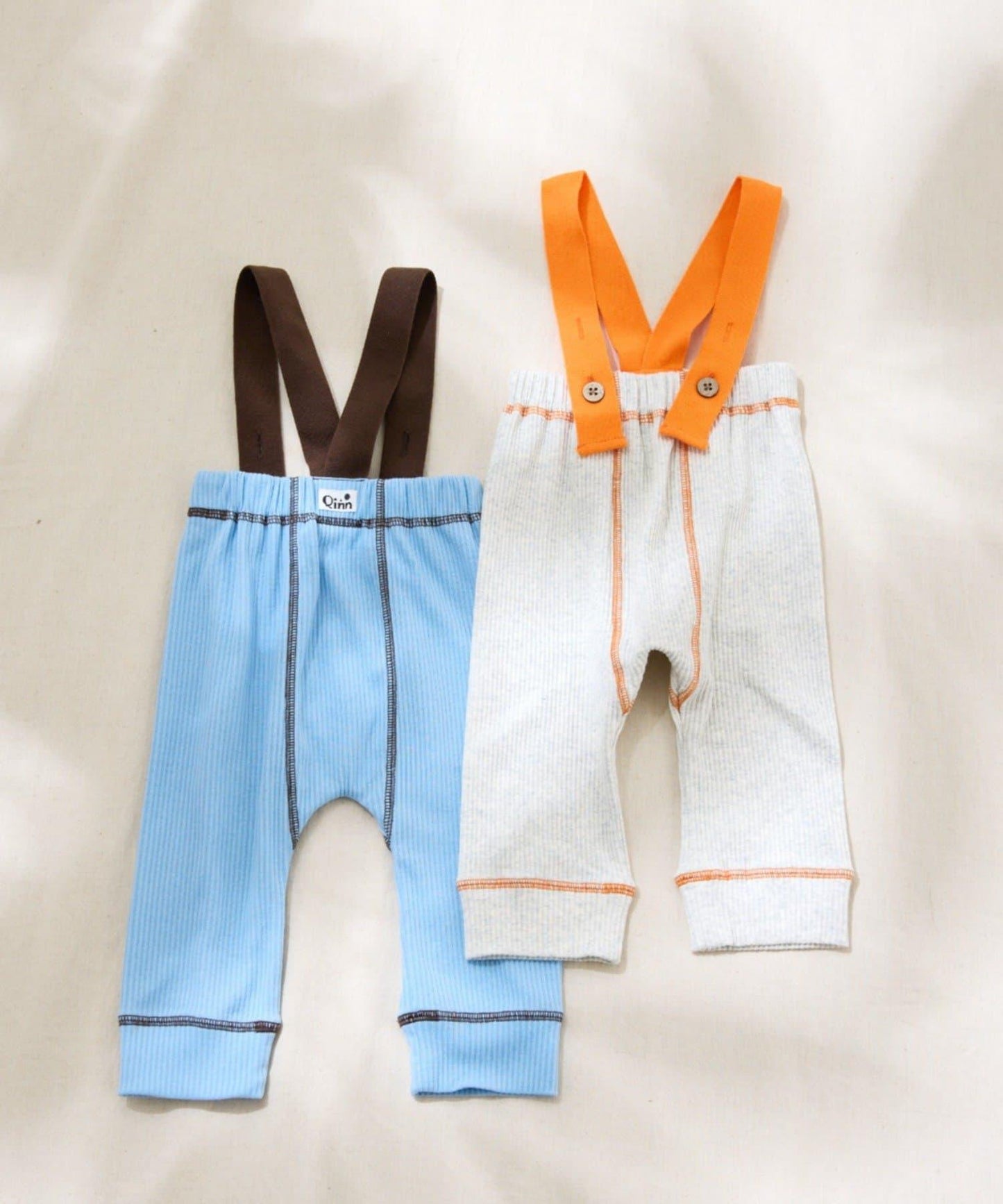 KIDS Qinn 拼色帶吊帶羅紋褲