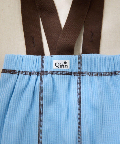 KIDS Qinn 拼色帶吊帶羅紋褲