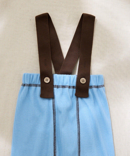 KIDS Qinn 拼色帶吊帶羅紋褲