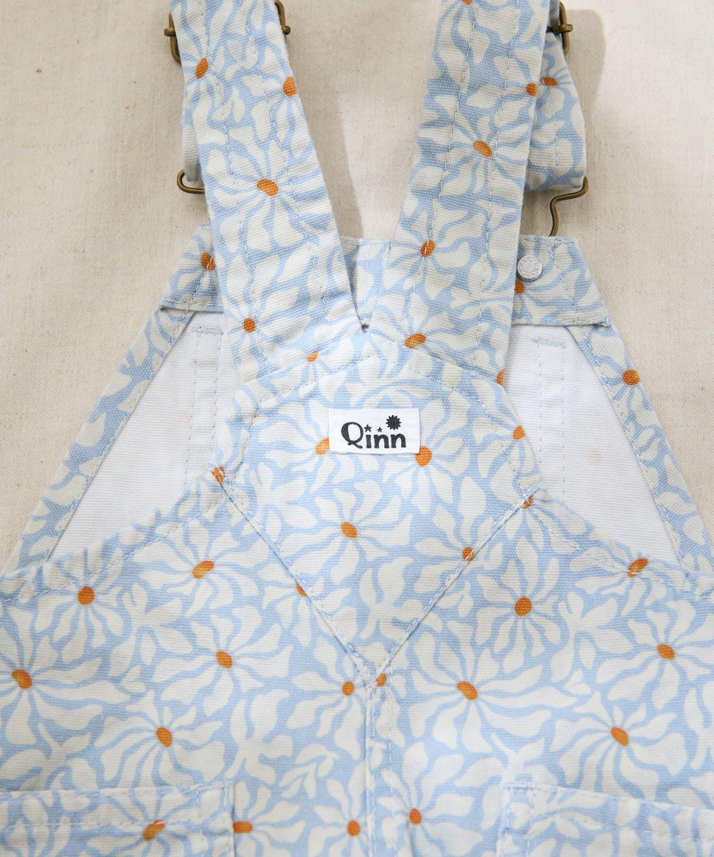 KIDS Qinn 純色帆布揹帶褲