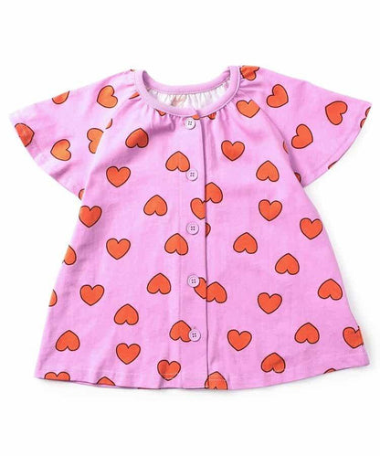 GIRLS 短袖前開設計睡衣