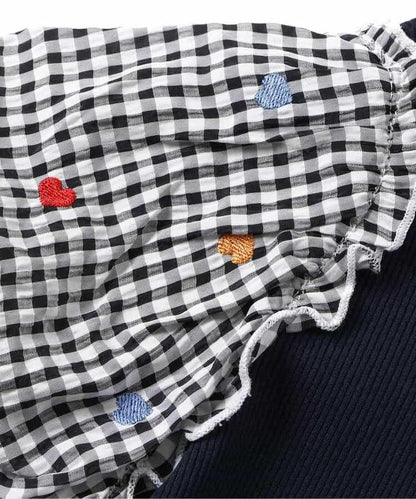袖部刺繡 透紗袖 T恤