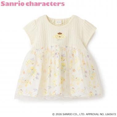サンリオキャラクターズ（Sanrio角色） 花卉圖案網紗拼接T恤
