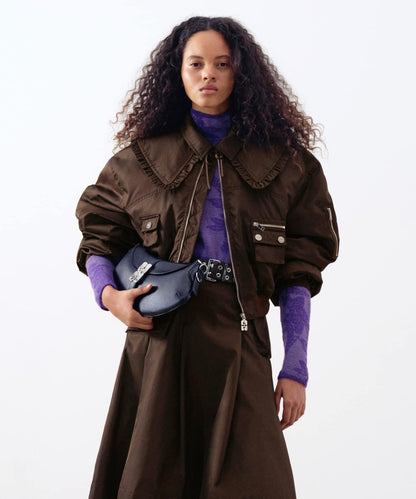 GANNI DUCHESSE NYLON BOMBER JACKET 飛行夾克