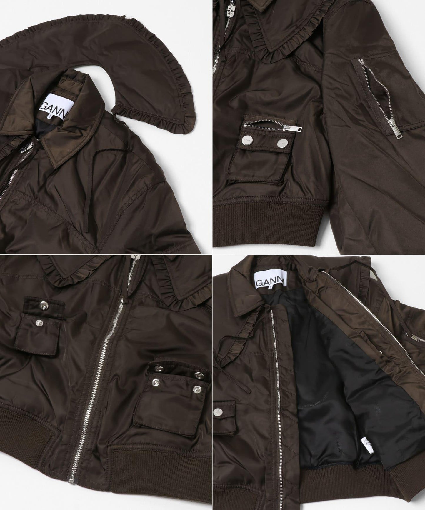 GANNI DUCHESSE NYLON BOMBER JACKET 飛行夾克