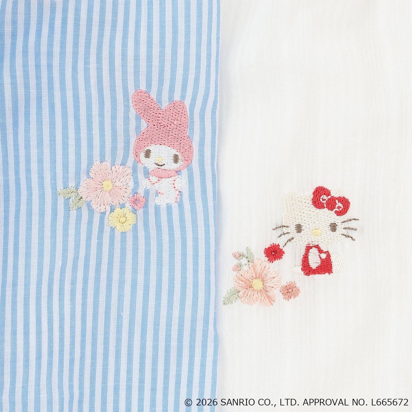 サンリオキャラクターズ（三麗鷗角色） 刺繡泡泡袖連衣裙