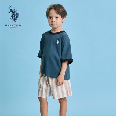 U.S. POLO ASSN. 寬鬆版型 拼色領口 T恤