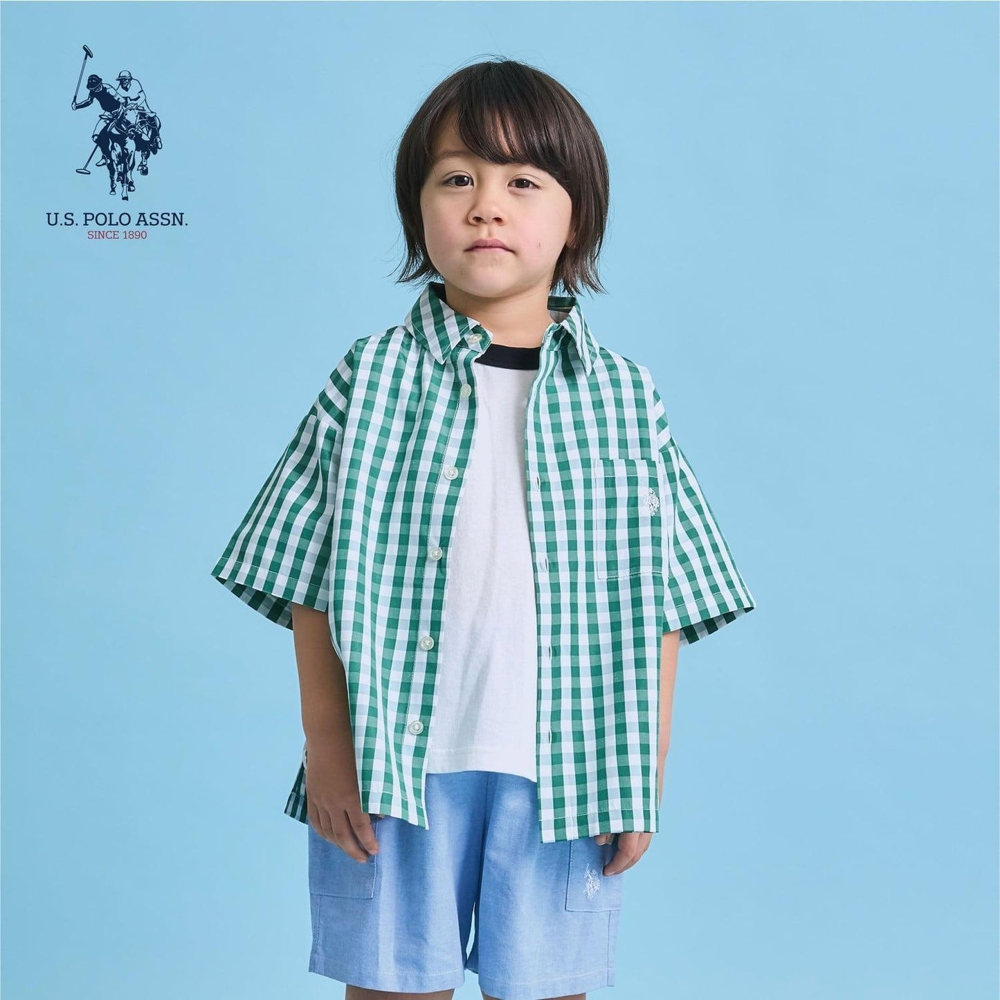 U.S. POLO ASSN. 可成套搭配 寬鬆短袖襯衫