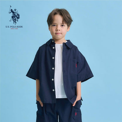U.S. POLO ASSN. 可成套搭配 寬鬆短袖襯衫