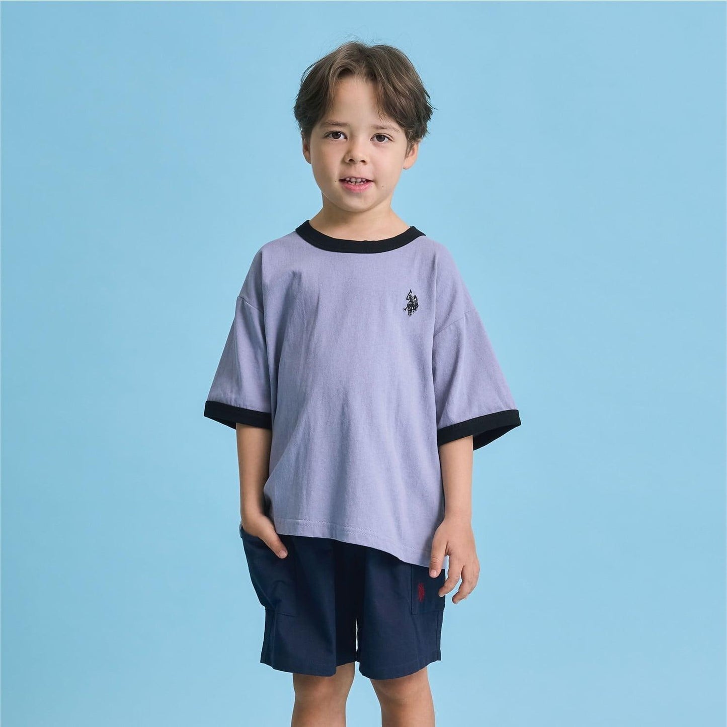 U.S. POLO ASSN. 寬鬆版型 拼色領口 T恤