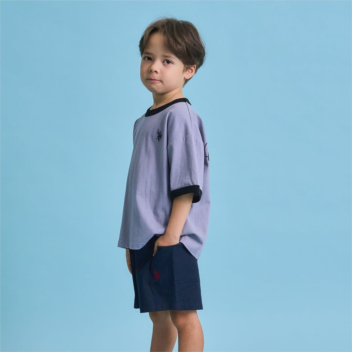 U.S. POLO ASSN. 寬鬆版型 拼色領口 T恤