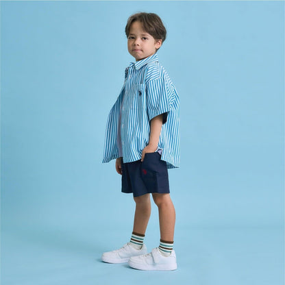 U.S. POLO ASSN. 可成套搭配 寬鬆短袖襯衫