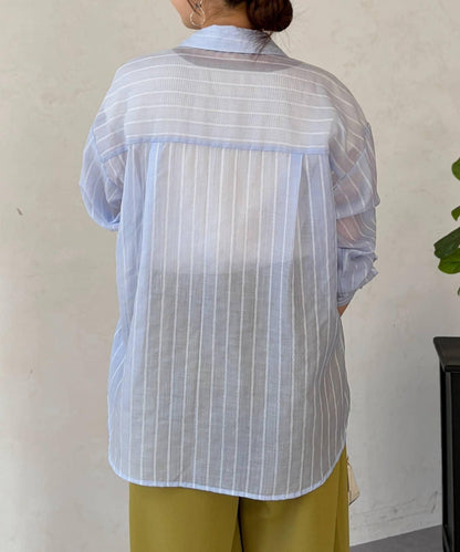 透感條紋襯衫