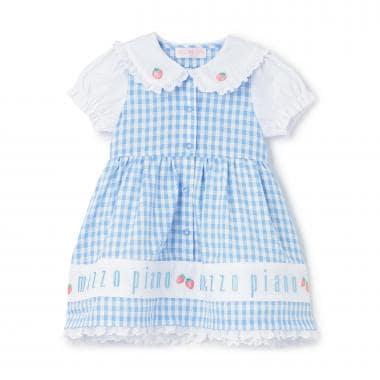 下襬logo刺繡 格紋 連衣裙