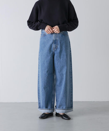 YLEVE DENIM 高腰 闊腿 牛仔褲