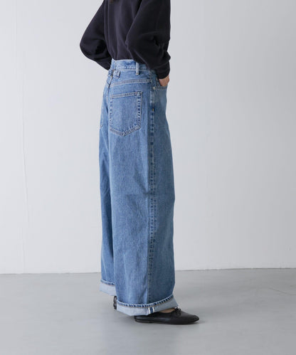 YLEVE DENIM 高腰 闊腿 牛仔褲