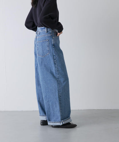 YLEVE DENIM 高腰 闊腿 牛仔褲