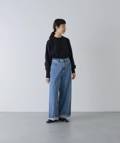 YLEVE DENIM 高腰 闊腿 牛仔褲