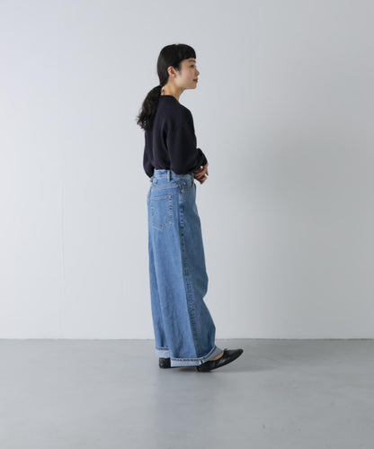 YLEVE DENIM 高腰 闊腿 牛仔褲
