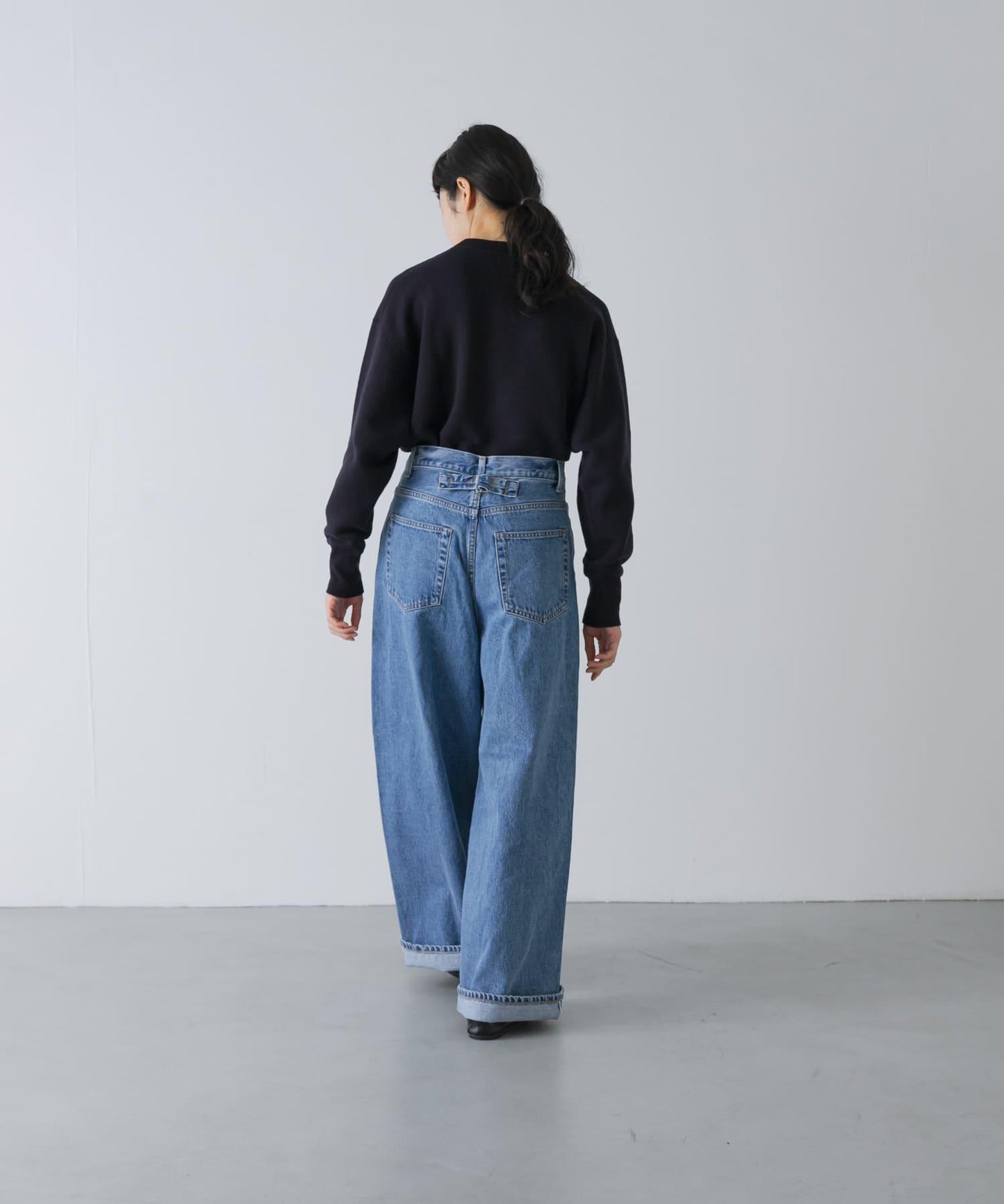 YLEVE DENIM 高腰 闊腿 牛仔褲