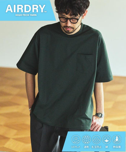 《AIR》DRY HIGH TECHYARN 7.7盎司 寬鬆廓形 圓領胸袋 吸水速幹遮熱 T恤