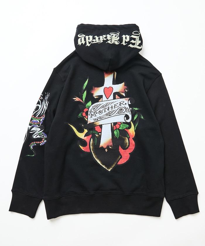 ED HARDY HEART R- STONE HOODIE 直筒設計 連帽衛衣