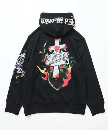 ED HARDY HEART R- STONE HOODIE 直筒設計 連帽衛衣