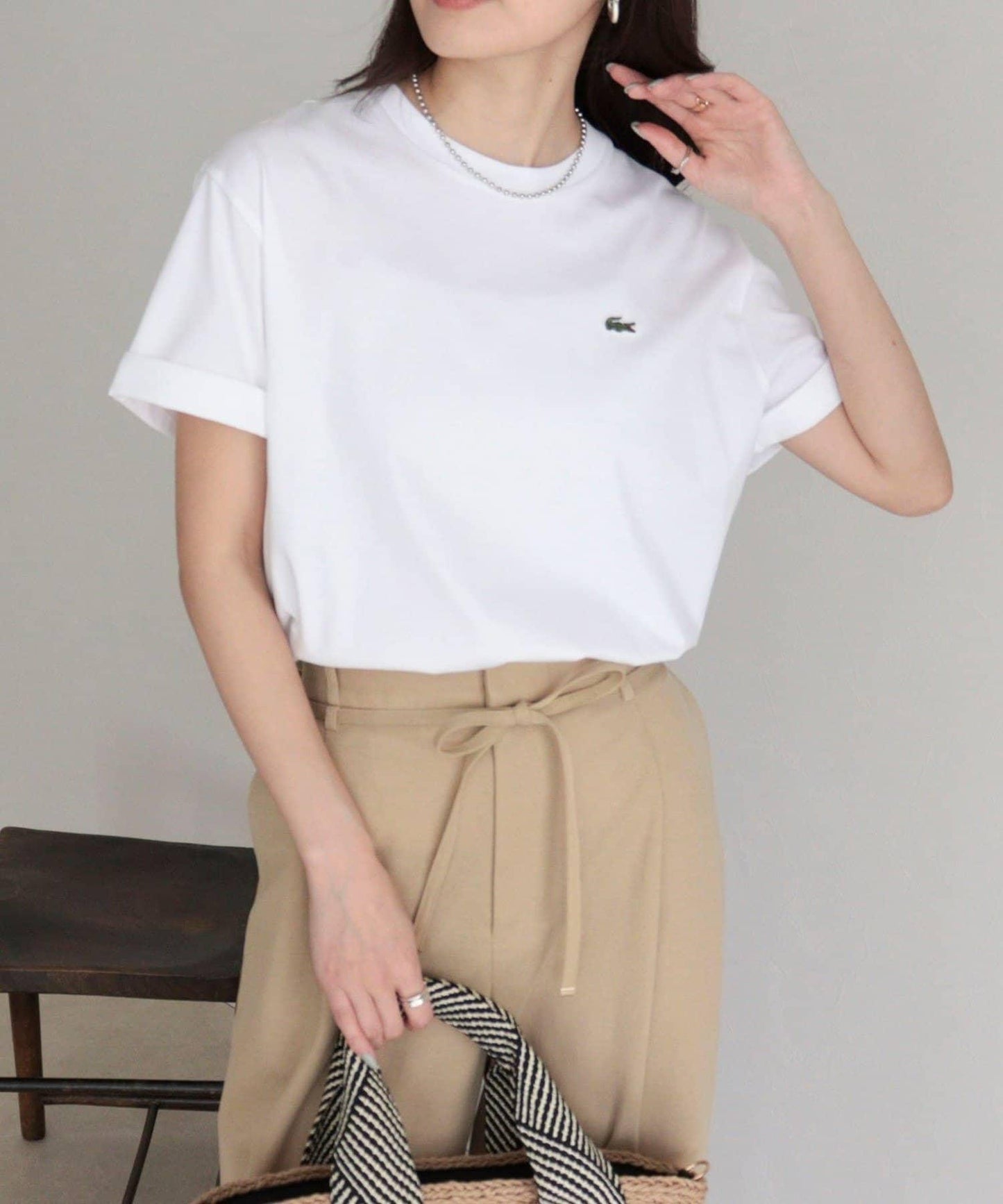 LACOSTE 軟觸感小標T恤