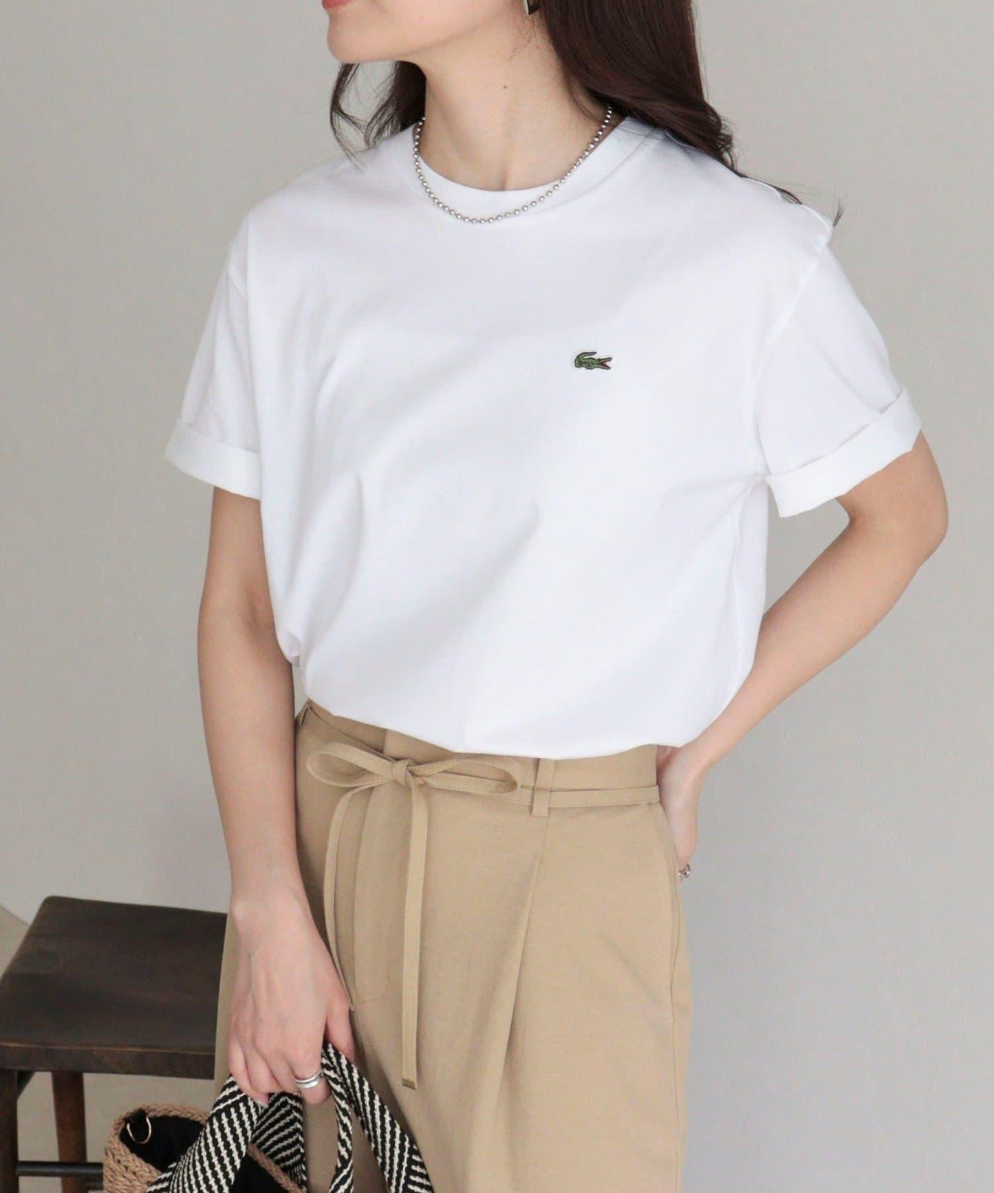 LACOSTE 軟觸感小標T恤